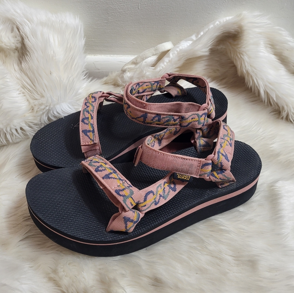 Teva Womens Platform Sandals Sz 11